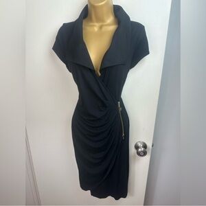 Cache Elegant Black Ruched Dress
